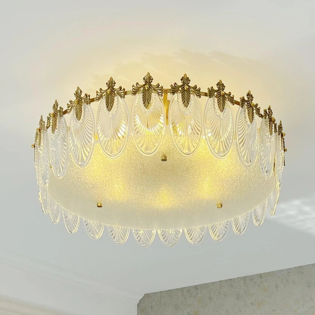 Regency Leaf Chandelier in glass for Dining Room by AUVIELIGHT