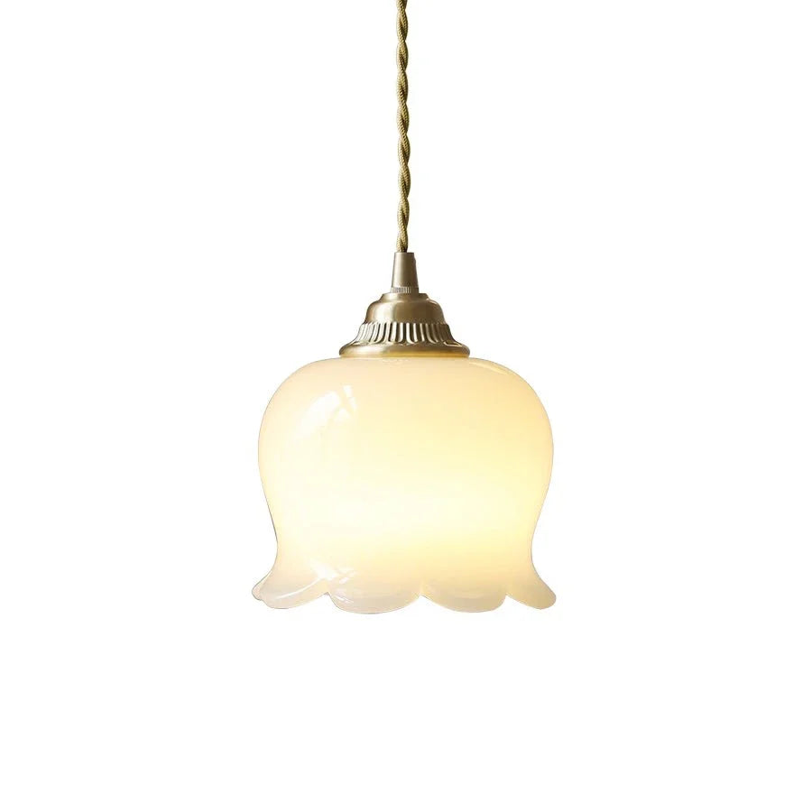 Resin Flower Pendant Light in brass for Kitchen Island by AUVIELIGHT