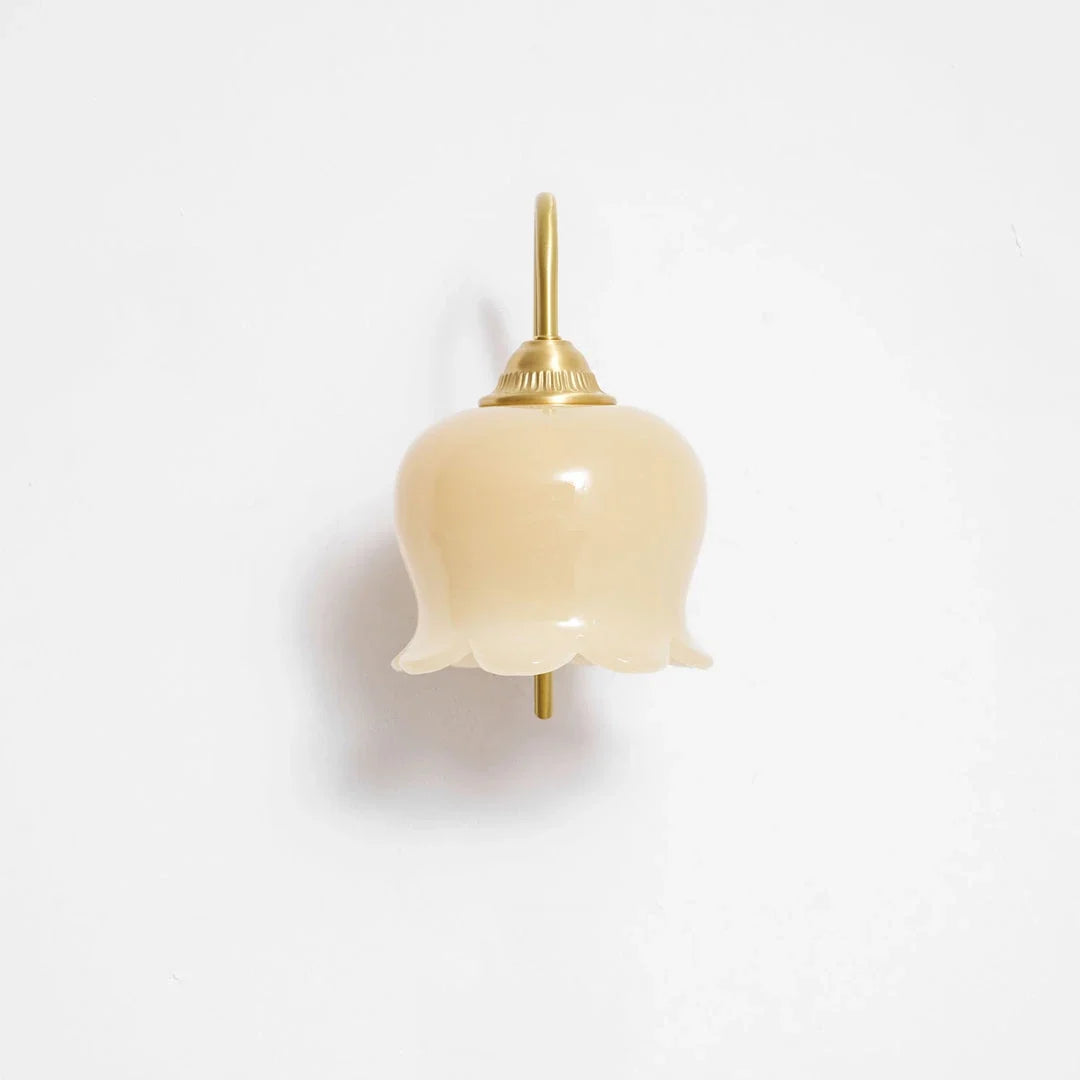 Resin Flower Wall Sconce in brass for Hallway by AUVIELIGHT