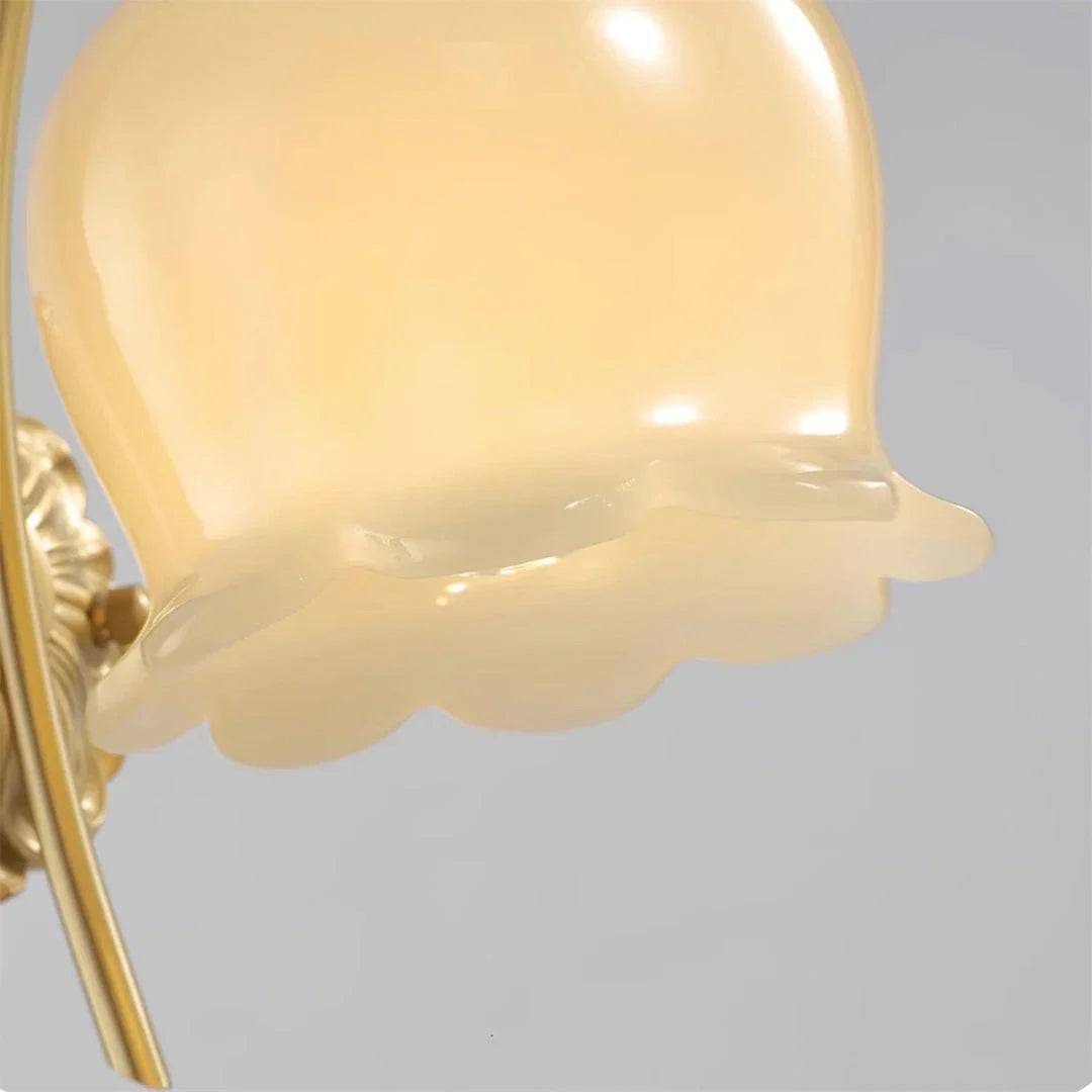Resin Flower Wall Sconce in brass for Hallway by AUVIELIGHT
