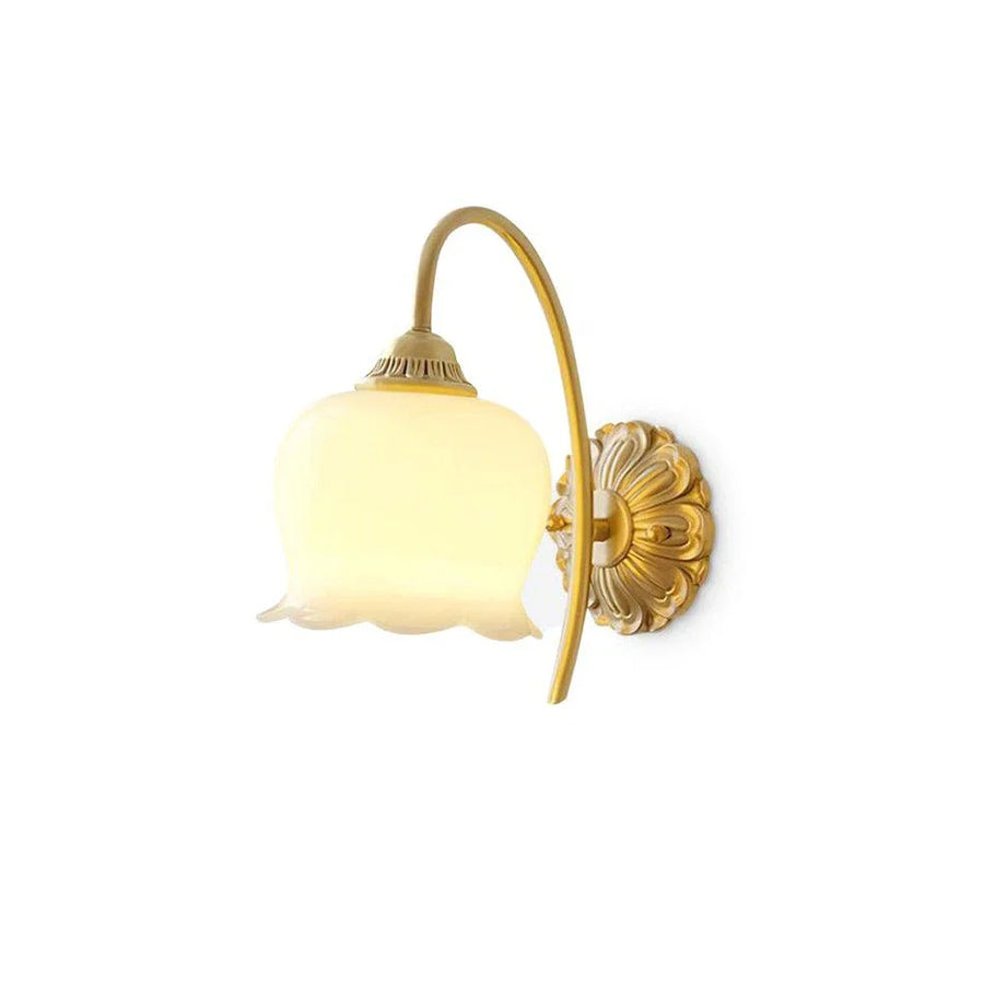 Resin Flower Wall Sconce in brass for Hallway by AUVIELIGHT