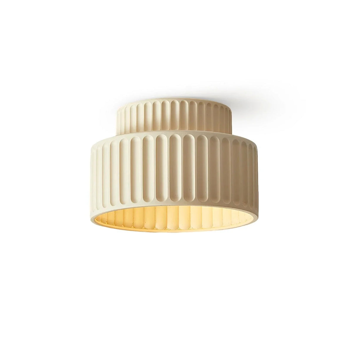Resin Fluted Flush Mount for Low Ceilings by AUVIELIGHT
