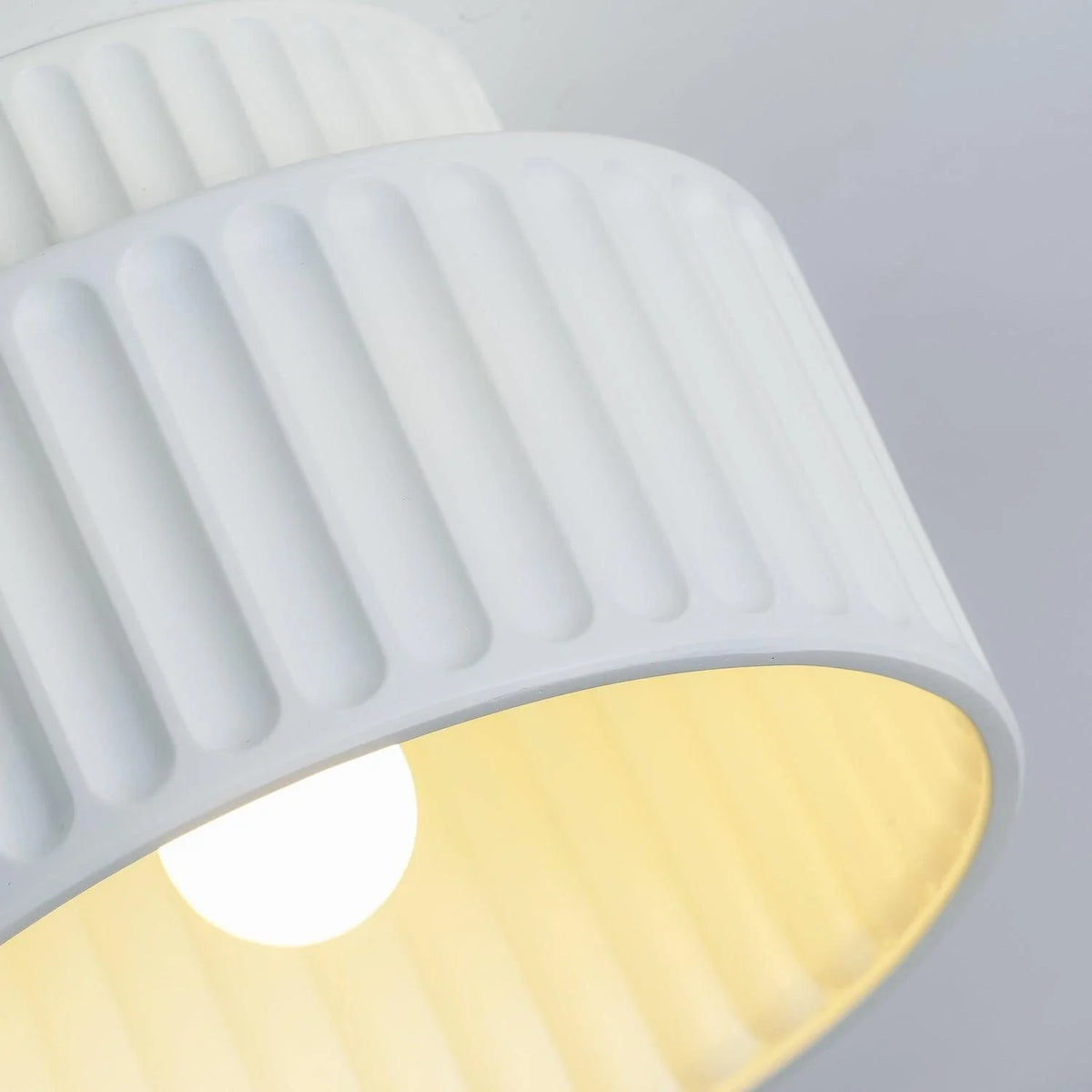 Resin Fluted Flush Mount for Low Ceilings by AUVIELIGHT