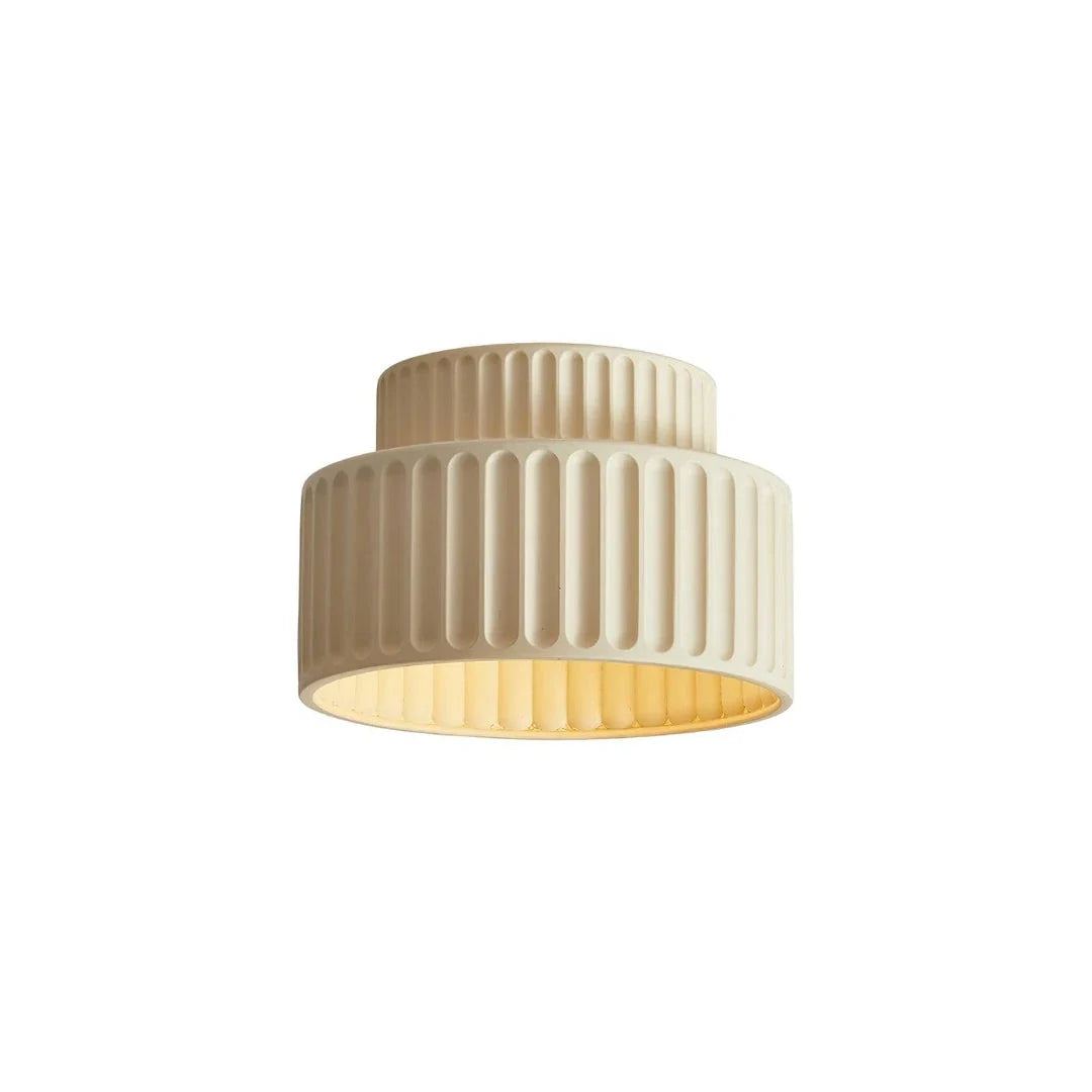 Resin Fluted Flush Mount for Low Ceilings by AUVIELIGHT
