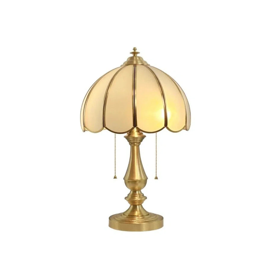 Retro Shell Table Lamp in cream for Living Room by AUVIELIGHT, ∅ 11.9 x H 19.7 / Cream & Brass / AU Plug and 3 other sizes