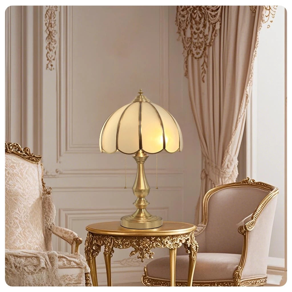 Retro Shell Table Lamp in cream for Living Room by AUVIELIGHT