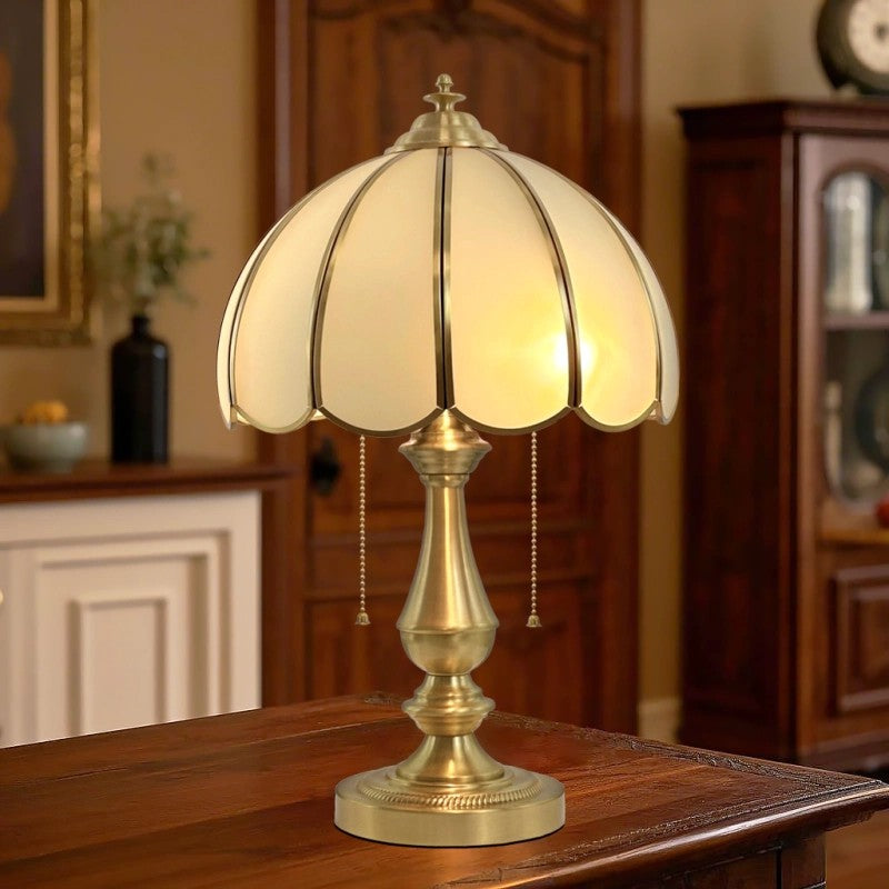 Retro Shell Table Lamp in cream for Living Room by AUVIELIGHT