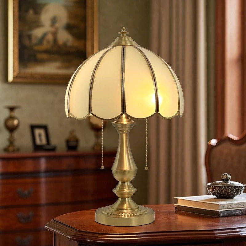 Retro Shell Table Lamp in cream for Living Room by AUVIELIGHT