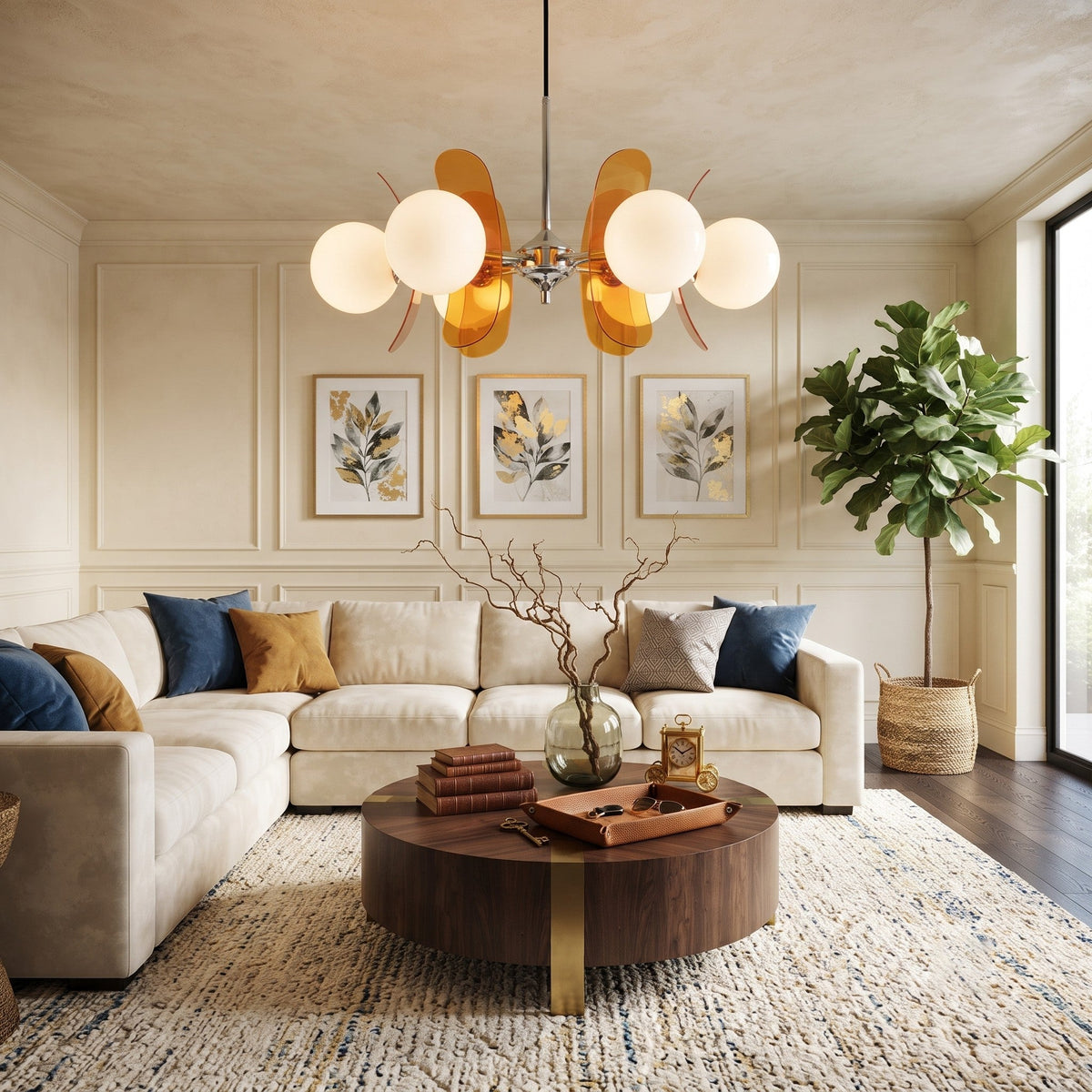 Retro Orbital Chandelier for Dining Room by AUVIELIGHT