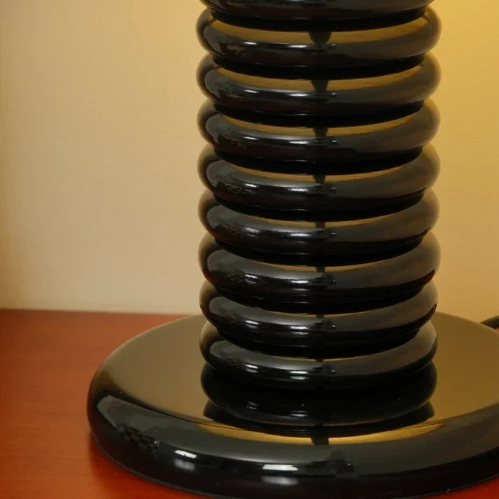 Ribbed Dome Table Lamp in black alabaster for Living Room by AUVIELIGHT
