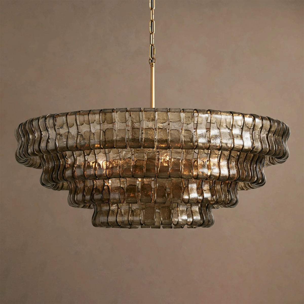 Ribbon Chandelier in glass for Dining Room by AUVIELIGHT