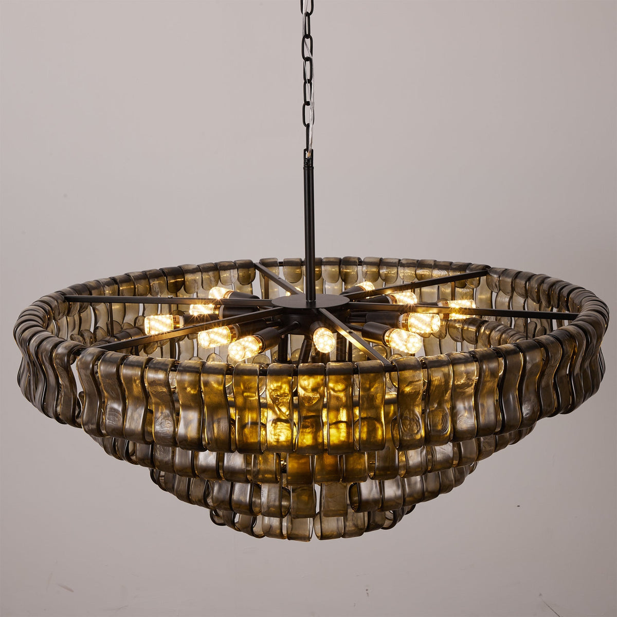Ribbon Chandelier in glass for Dining Room by AUVIELIGHT