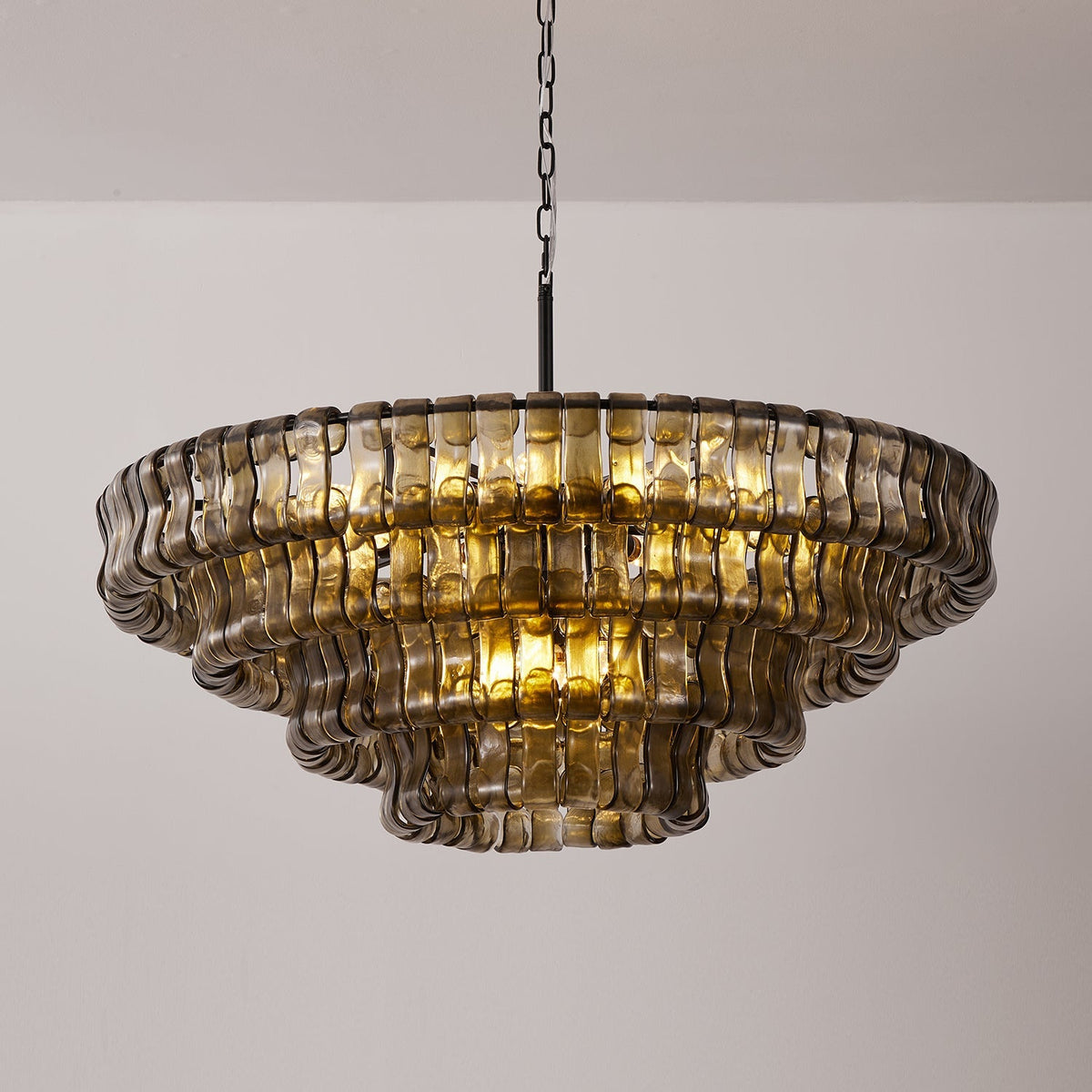 Ribbon Chandelier in glass for Dining Room by AUVIELIGHT