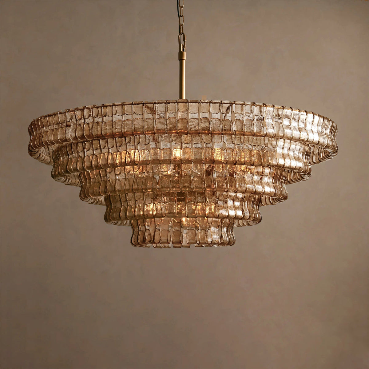 Ribbon Chandelier in glass for Dining Room by AUVIELIGHT