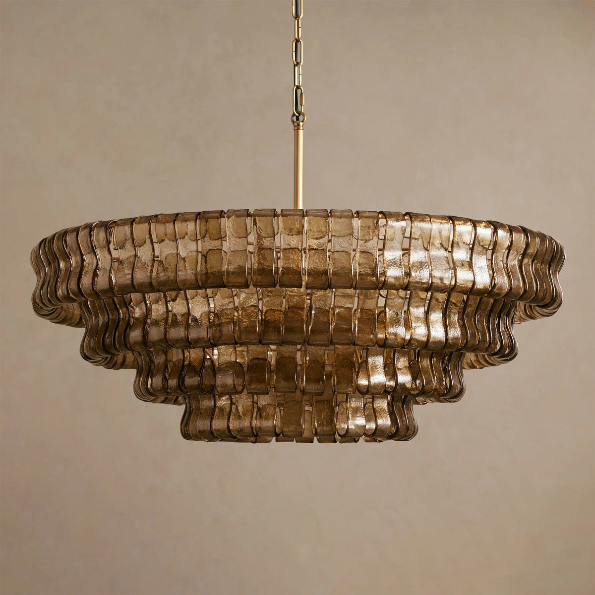 Ribbon Chandelier in glass for Dining Room by AUVIELIGHT