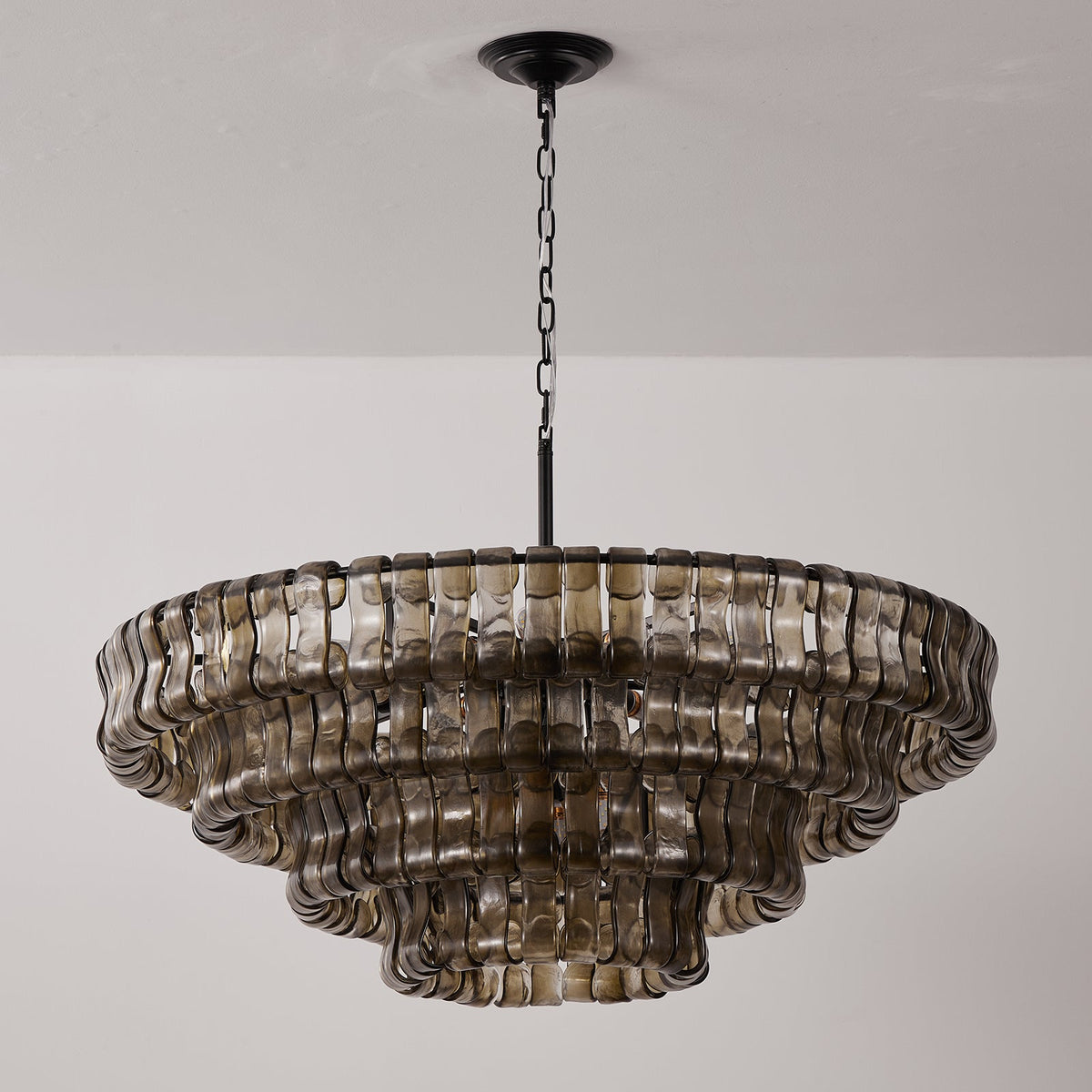 Ribbon Chandelier in glass for Dining Room by AUVIELIGHT