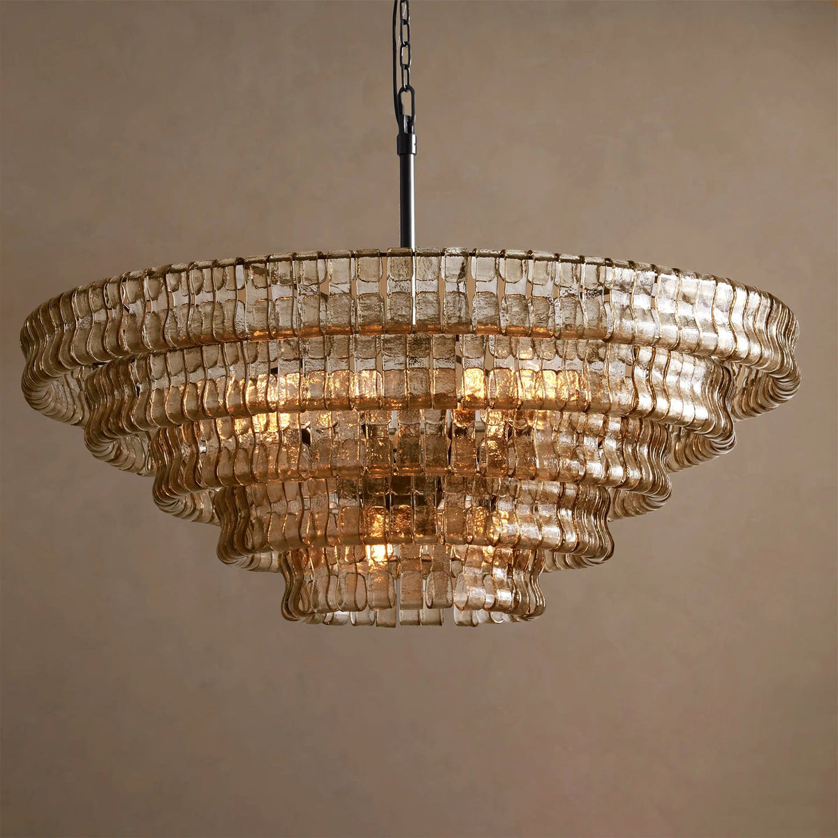 Ribbon Chandelier in glass for Dining Room by AUVIELIGHT