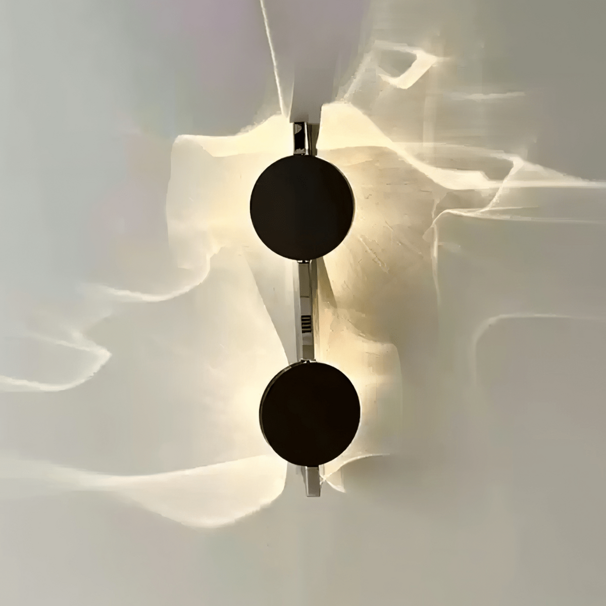 Ripple Wall Light for Hallway by AUVIELIGHT, Dia 10.5cm x H 43cm / ∅ 4.1″ x H 16.9″ *2 / Chrome & Black / Warm White
