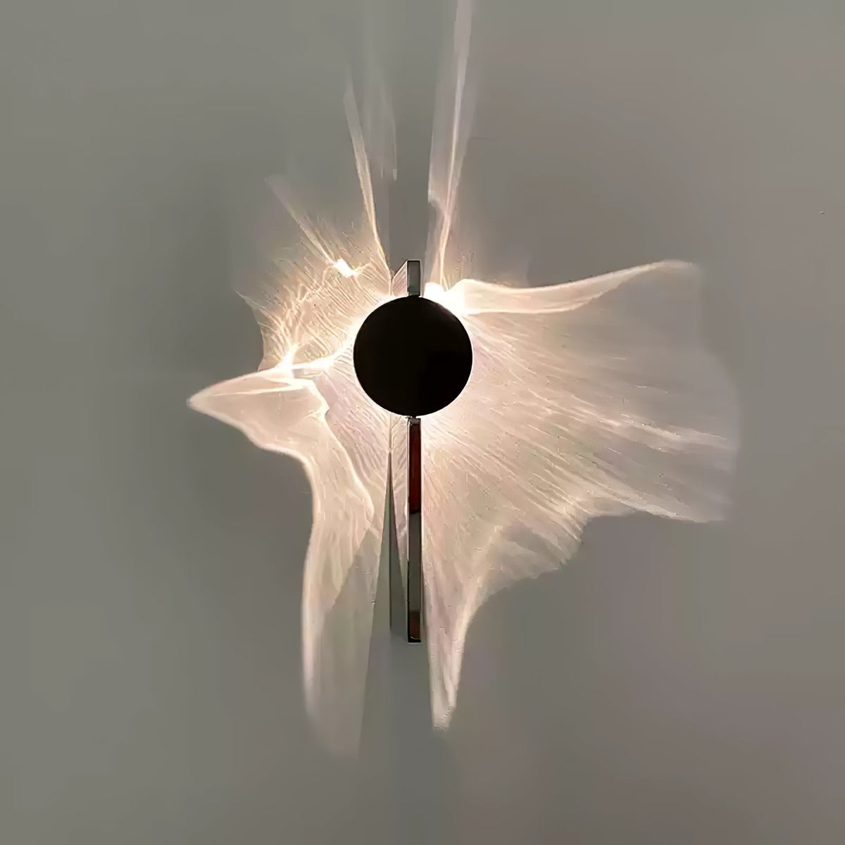 Ripple Wall Light for Hallway by AUVIELIGHT, Dia 10.5cm x H 33cm / ∅ 4.1″ x H 13″ / Chrome & Black / Warm White and 1 other sizes