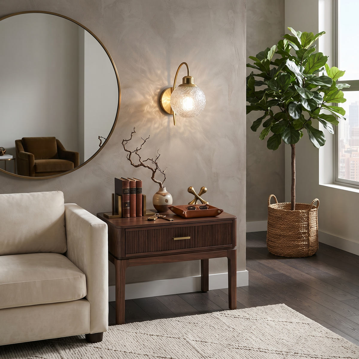 Ripple Wall Light in glass for Hallway by AUVIELIGHT