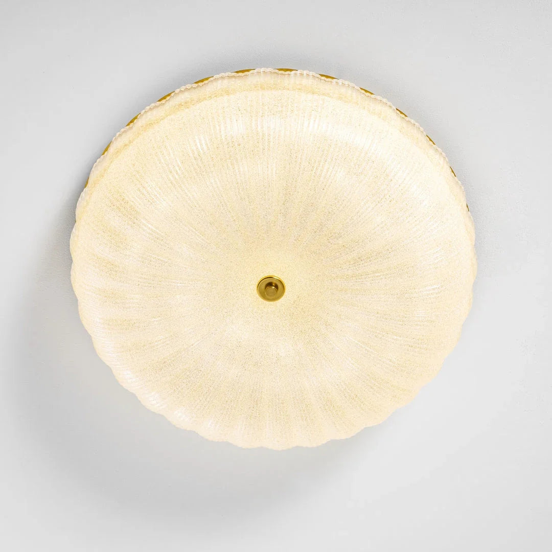 Ripple Ribbed Flush Mount in ribbed glass for Low Ceilings by AUVIELIGHT