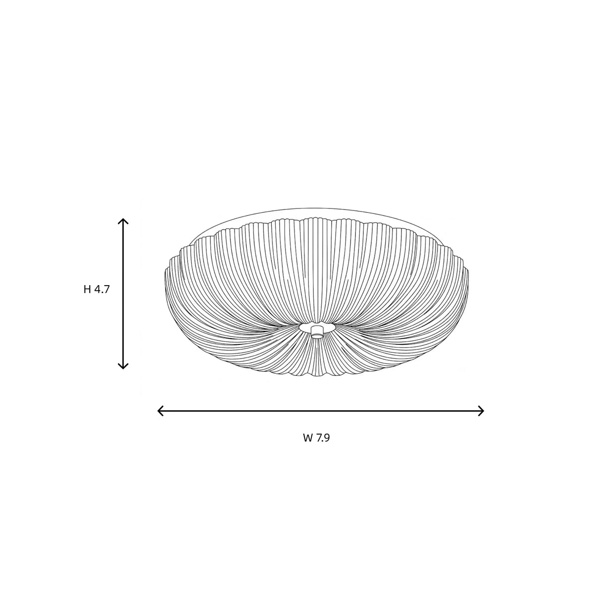 Ripple Ribbed Flush Mount in ribbed glass for Low Ceilings by AUVIELIGHT
