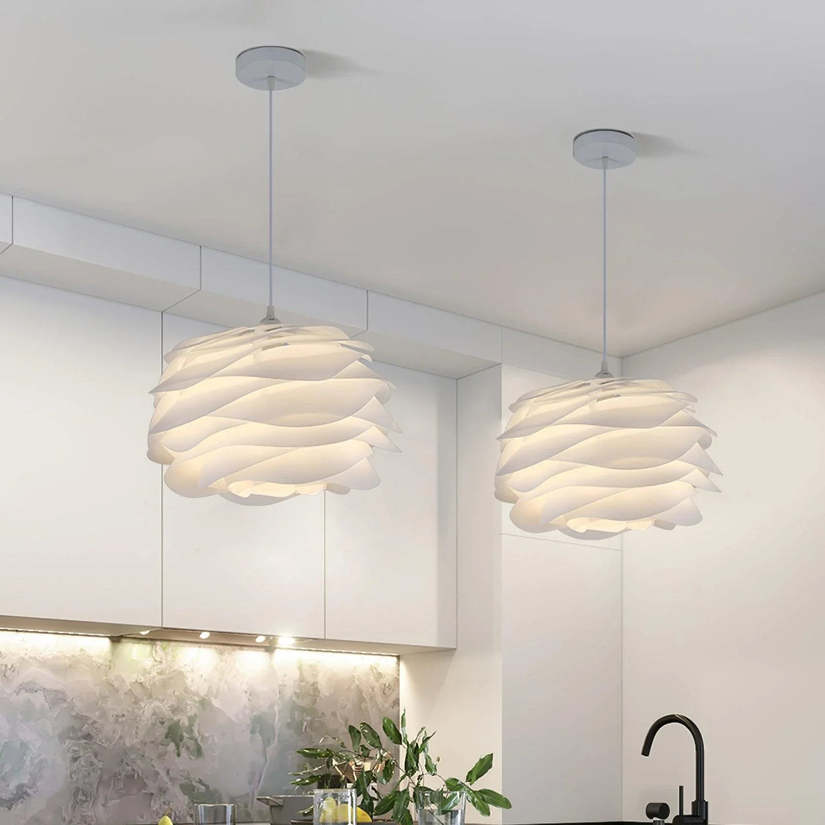 Floral Pendant Light in rose for Kitchen Island by AUVIELIGHT