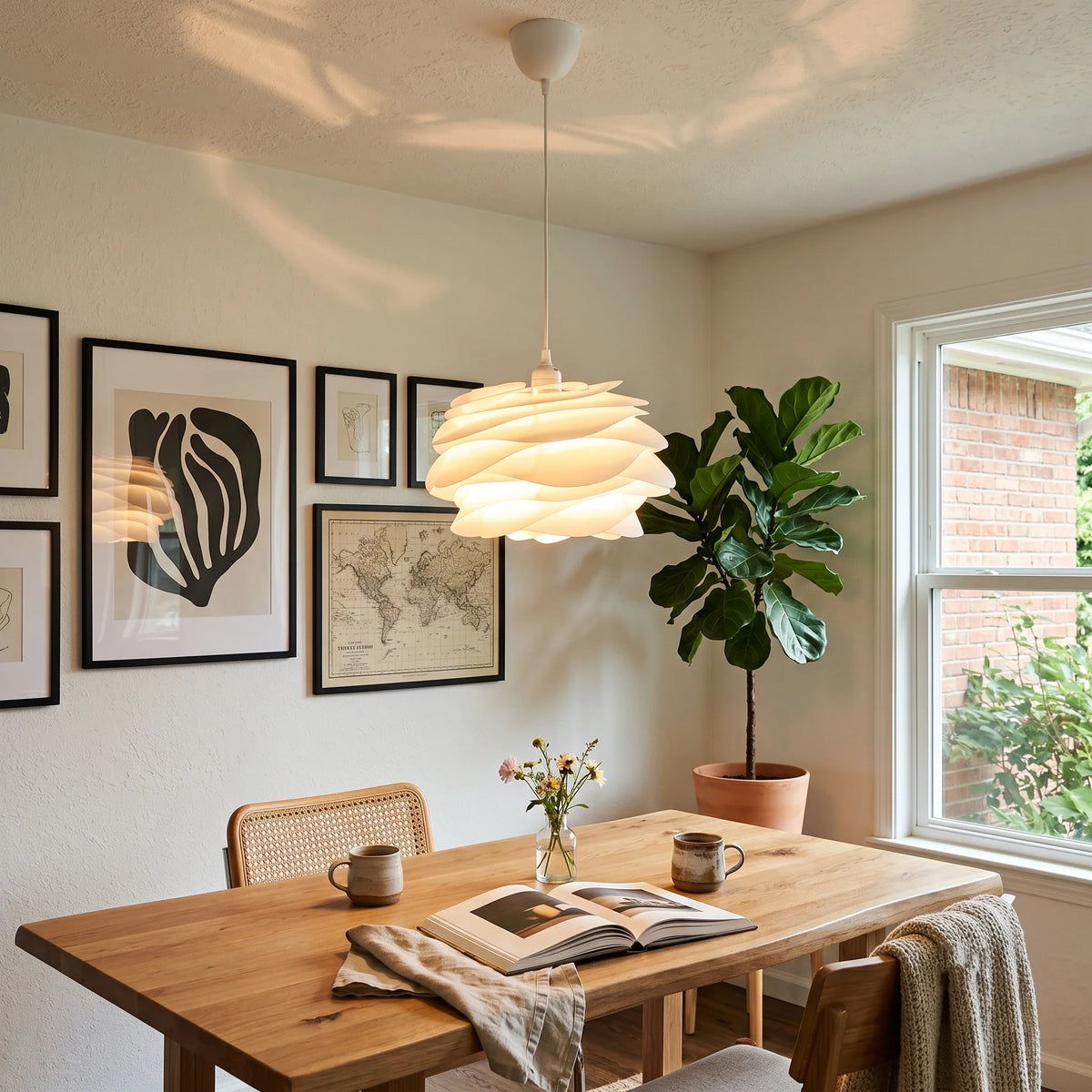 Floral Pendant Light in rose for Kitchen Island by AUVIELIGHT