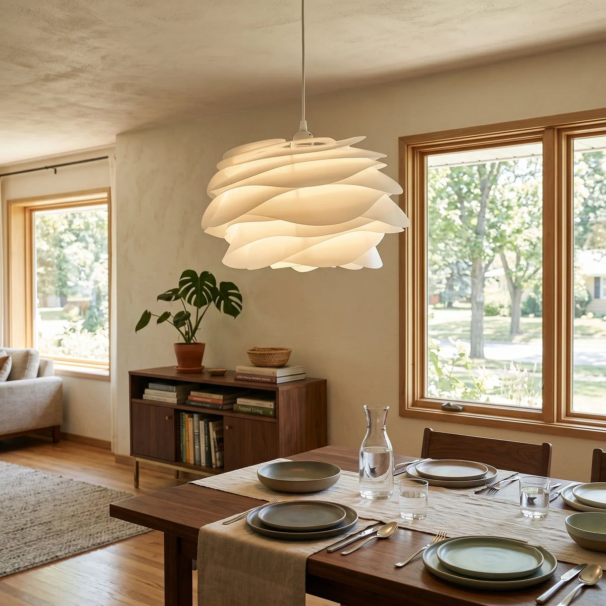 Floral Pendant Light in rose for Kitchen Island by AUVIELIGHT
