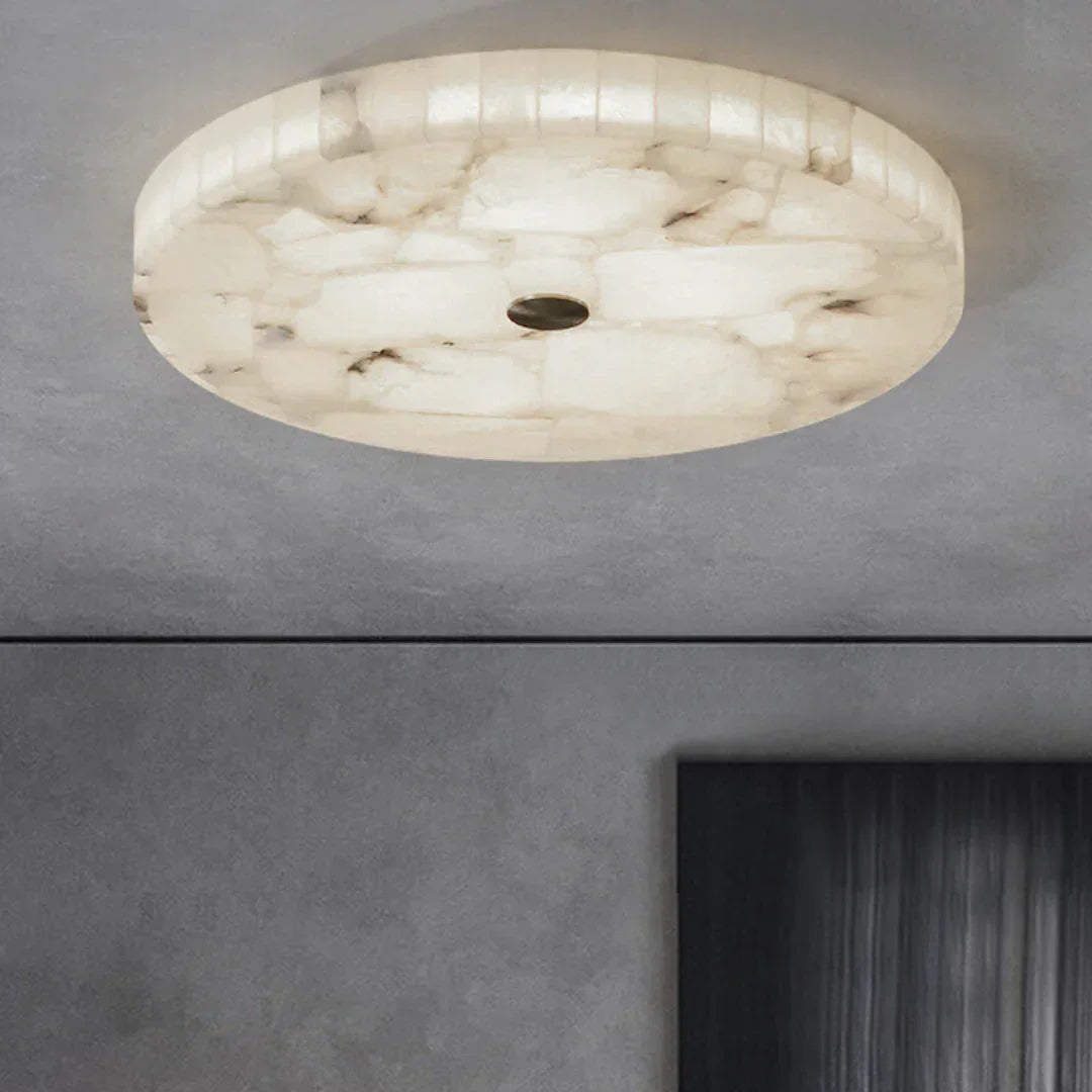 Round Ceiling Light in alabaster for Living Room by AUVIELIGHT