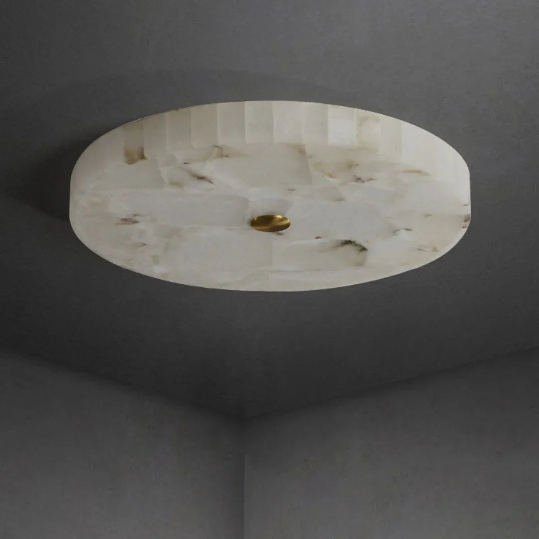 Round Ceiling Light in alabaster for Living Room by AUVIELIGHT