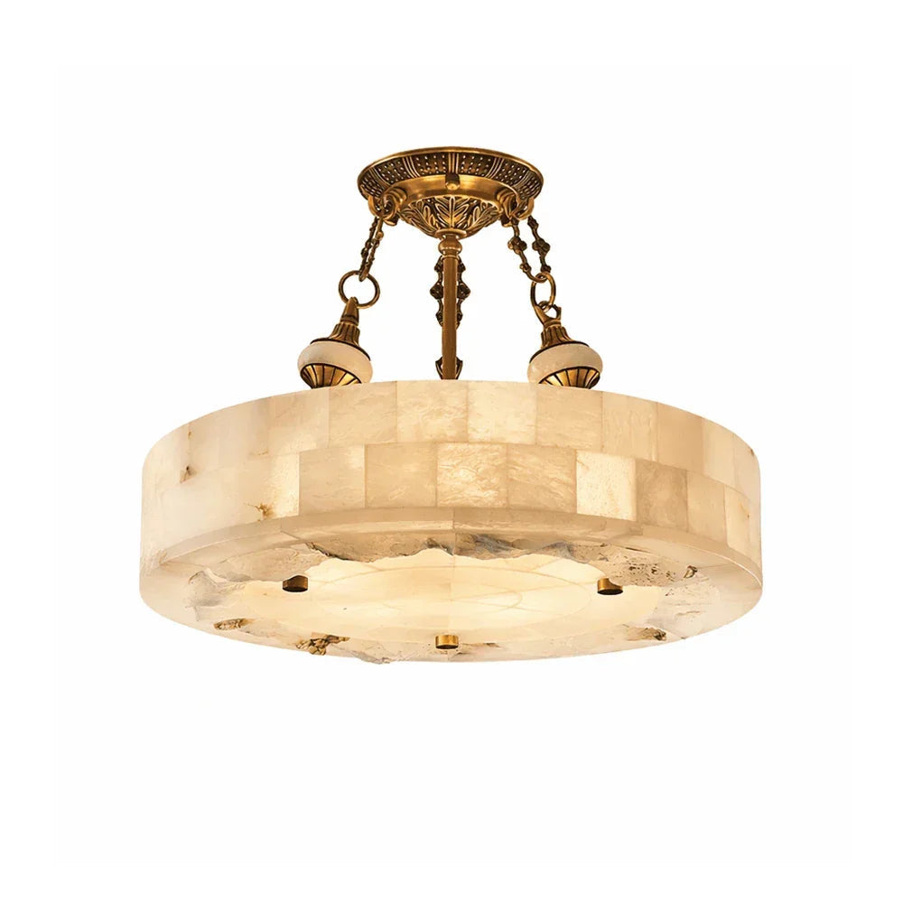 Aurevia Round Ceiling Light in alabaster for Living Room by AUVIELIGHT
