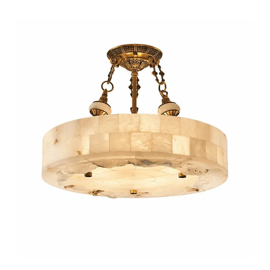 Aurevia Round Ceiling Light in alabaster for Living Room by AUVIELIGHT