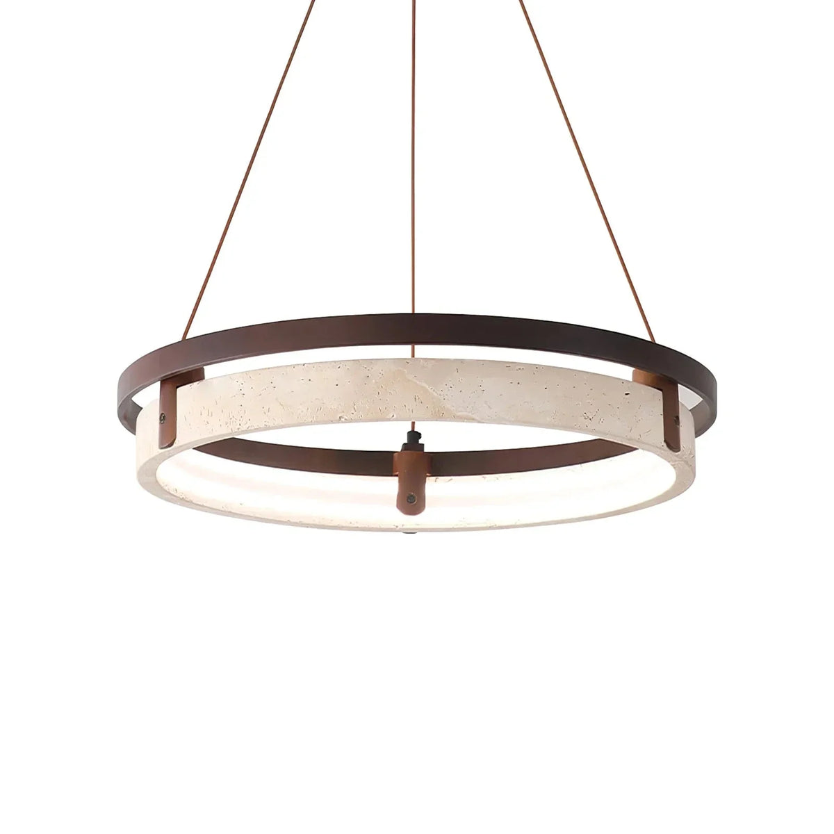 Orbit Round Chandelier in travertine for Dining Room by AUVIELIGHT