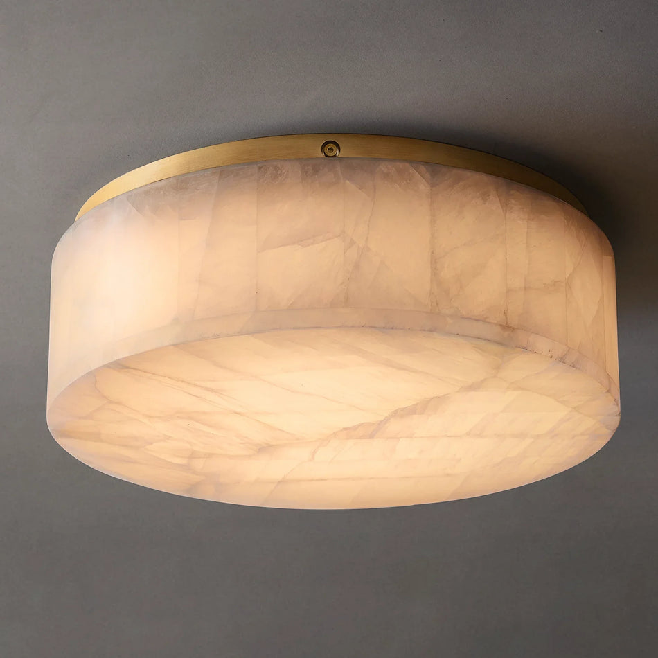 Rivage Round Ceiling Light in alabaster for Living Room by AUVIELIGHT