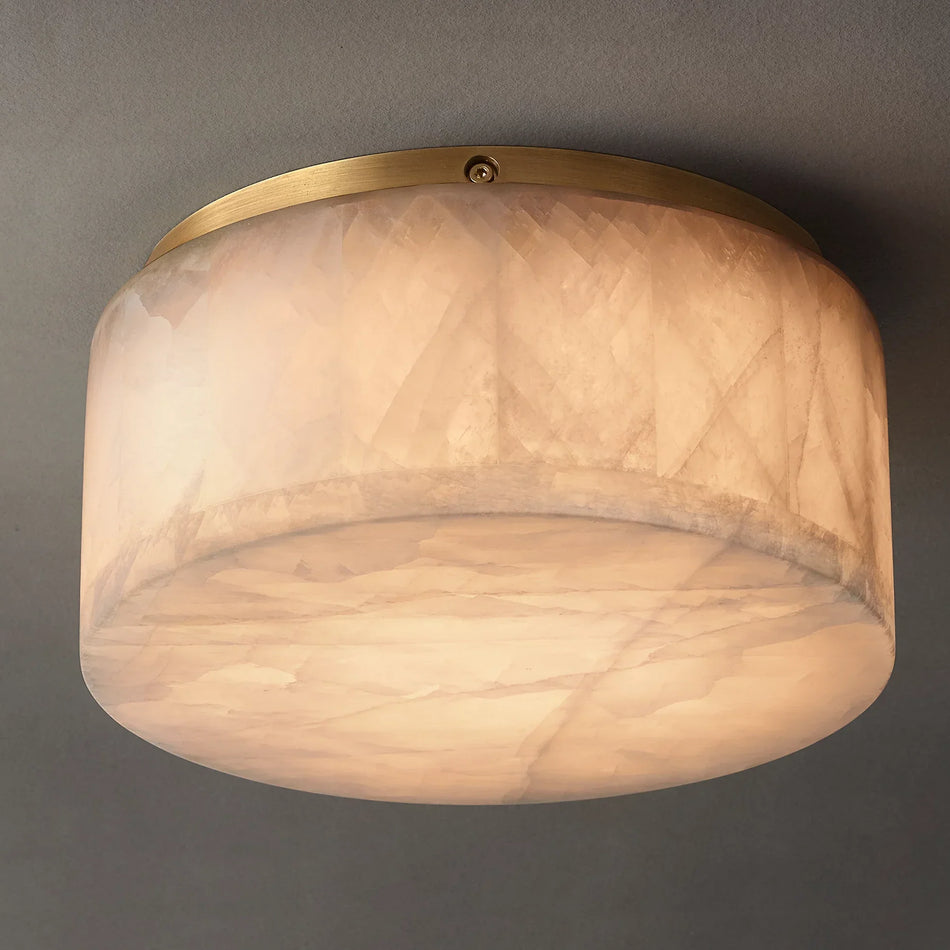 Rivage Round Ceiling Light in alabaster for Living Room by AUVIELIGHT