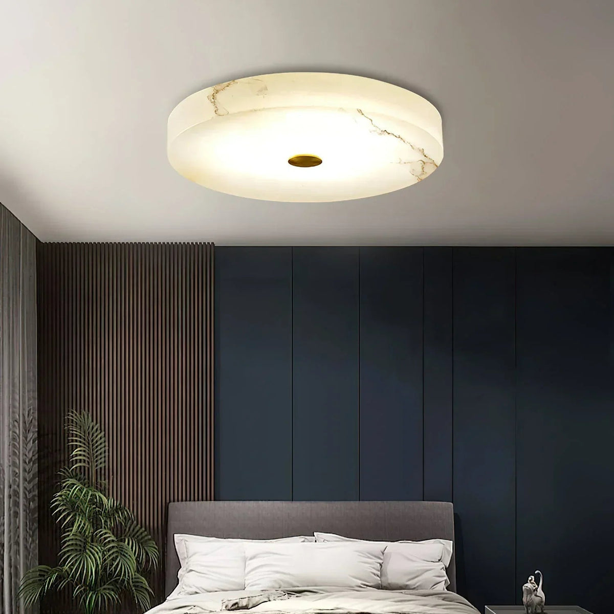 Sophie Round Ceiling Light in alabaster for Living Room by AUVIELIGHT