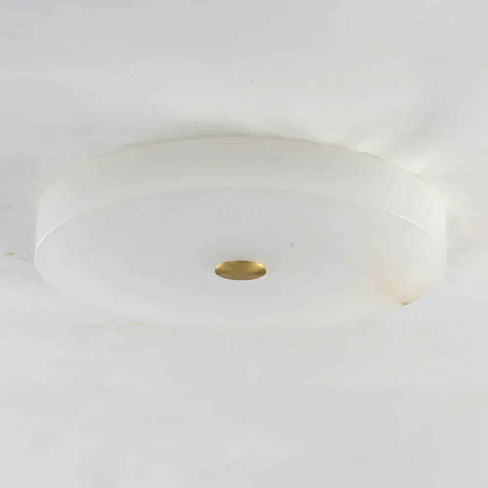 Sophie Round Ceiling Light in alabaster for Living Room by AUVIELIGHT, Dia 30cm x H 5cm / ∅ 11.8″ x H 2″ / White / Warm Light and 2 other sizes