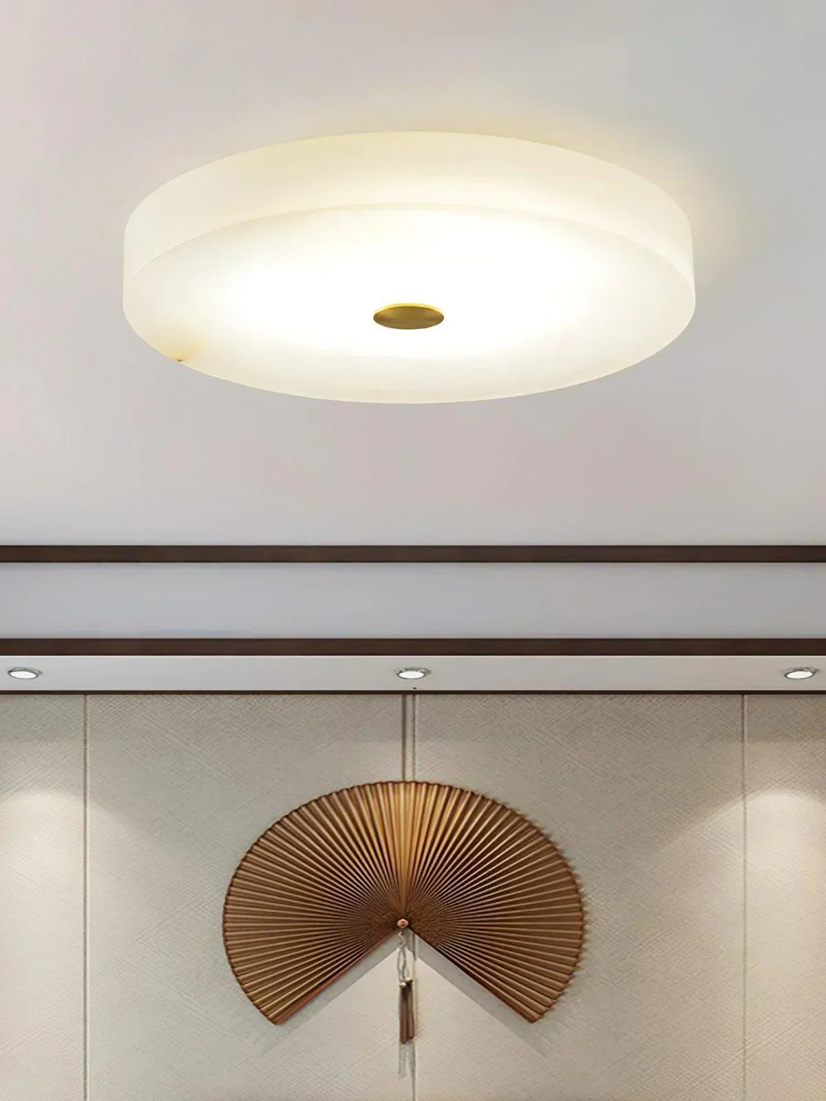 Sophie Round Ceiling Light in alabaster for Living Room by AUVIELIGHT