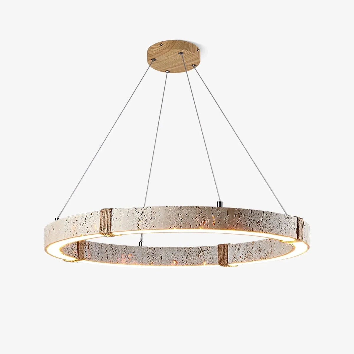 Dainolite Round Chandelier in travertine for Dining Room by AUVIELIGHT