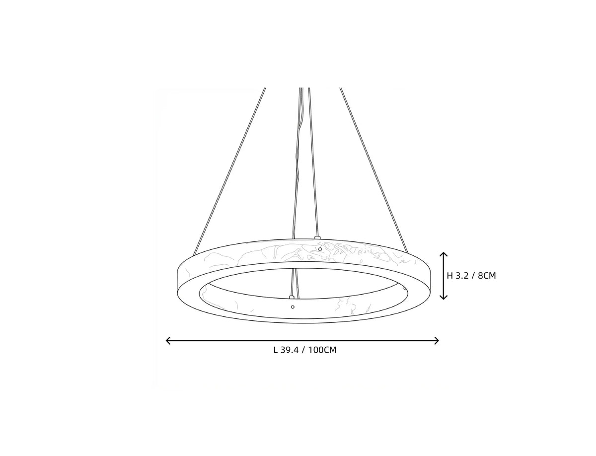 Modern Halo Ring Chandelier in alabaster for Dining Room by AUVIELIGHT