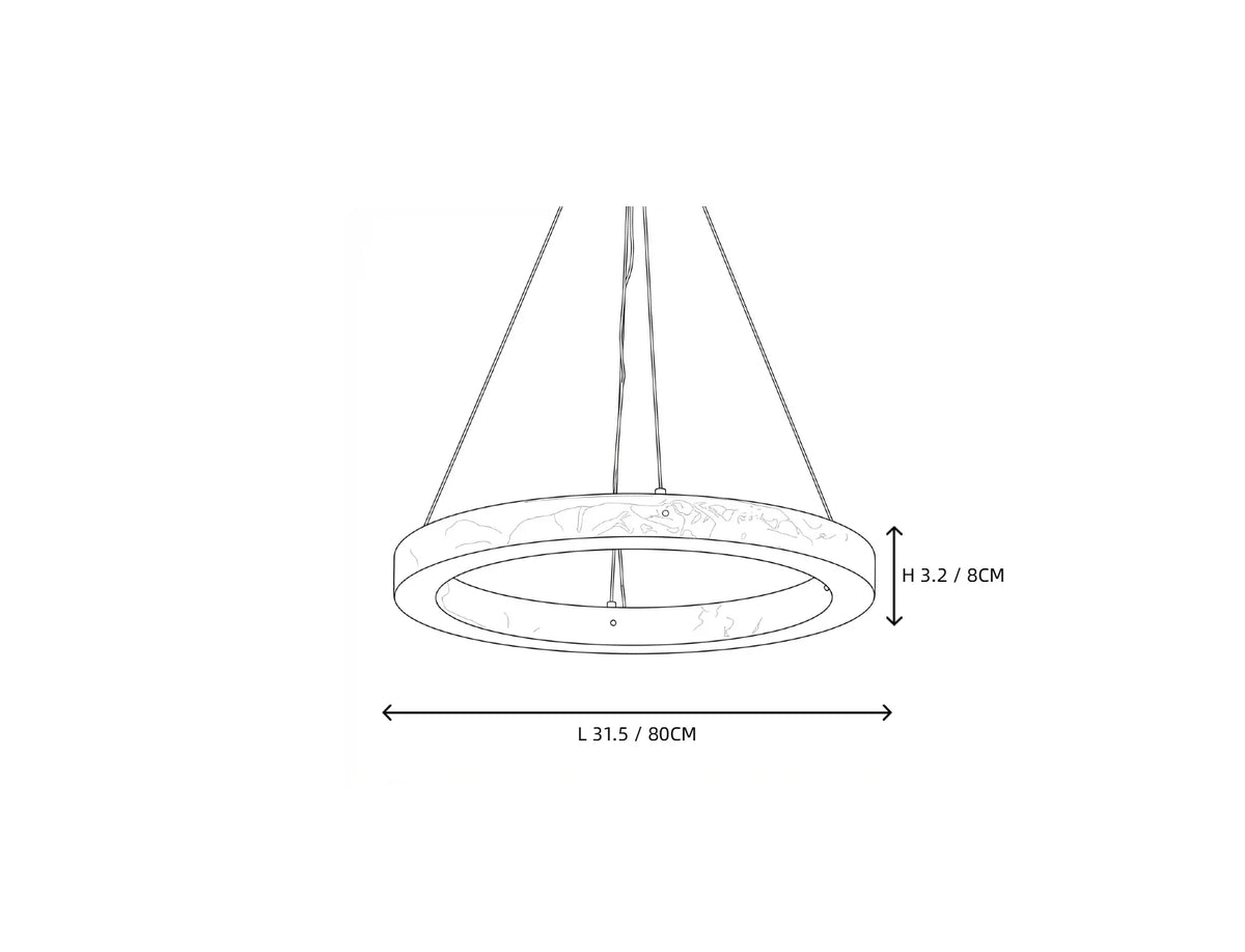 Modern Halo Ring Chandelier in alabaster for Dining Room by AUVIELIGHT