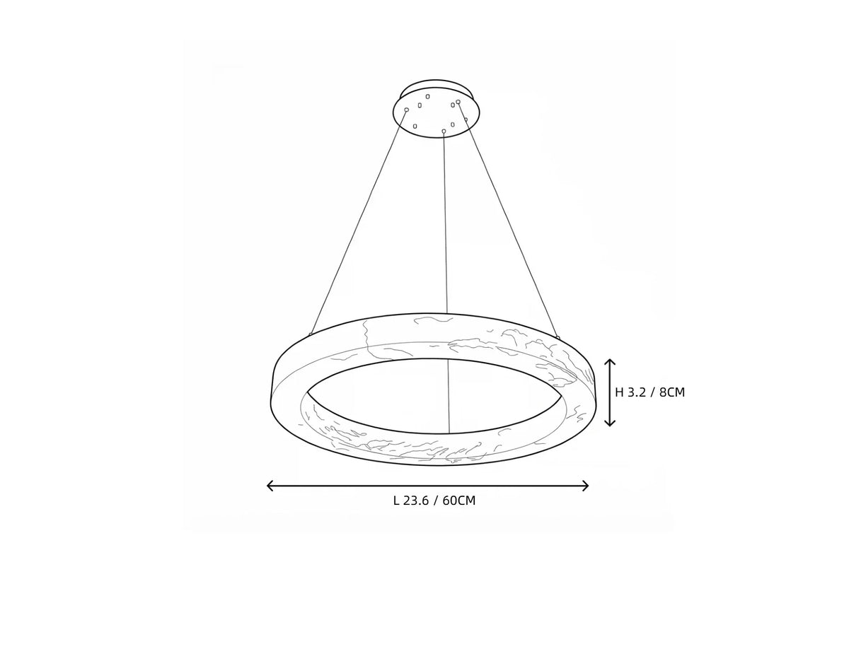 Modern Halo Ring Chandelier in alabaster for Dining Room by AUVIELIGHT