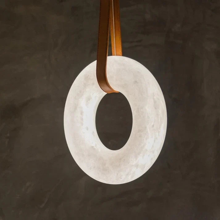 Strap Ring Pendant Light in alabaster for Kitchen Island | AUVIELIGHT