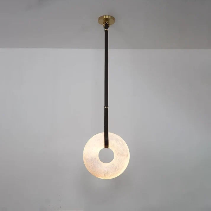 Strap Ring Pendant Light in alabaster for Kitchen Island | AUVIELIGHT
