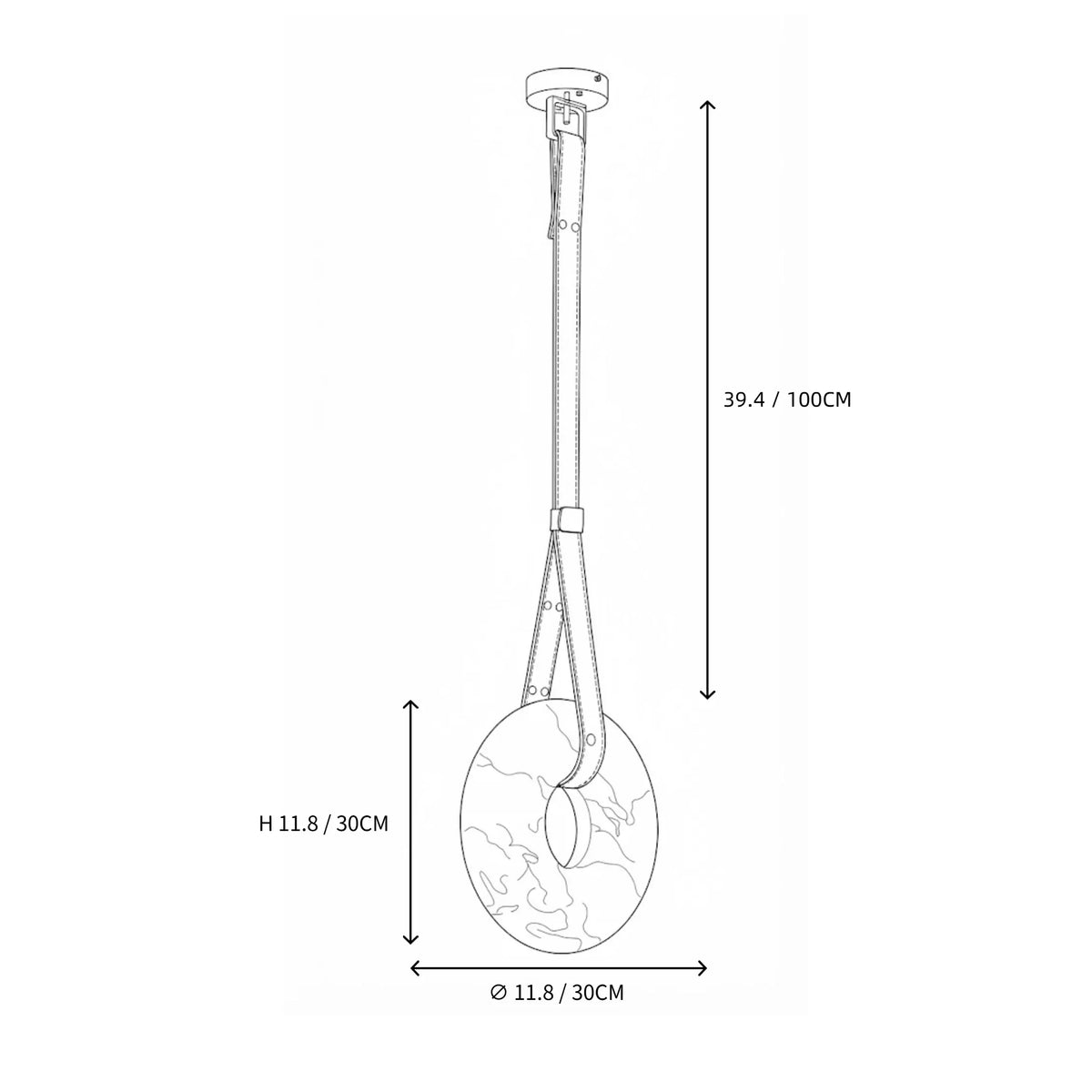 Strap Ring Pendant Light in alabaster for Kitchen Island | AUVIELIGHT