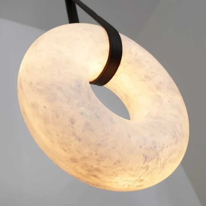 Strap Ring Pendant Light in alabaster for Kitchen Island | AUVIELIGHT