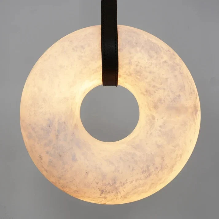 Strap Ring Pendant Light in alabaster for Kitchen Island | AUVIELIGHT