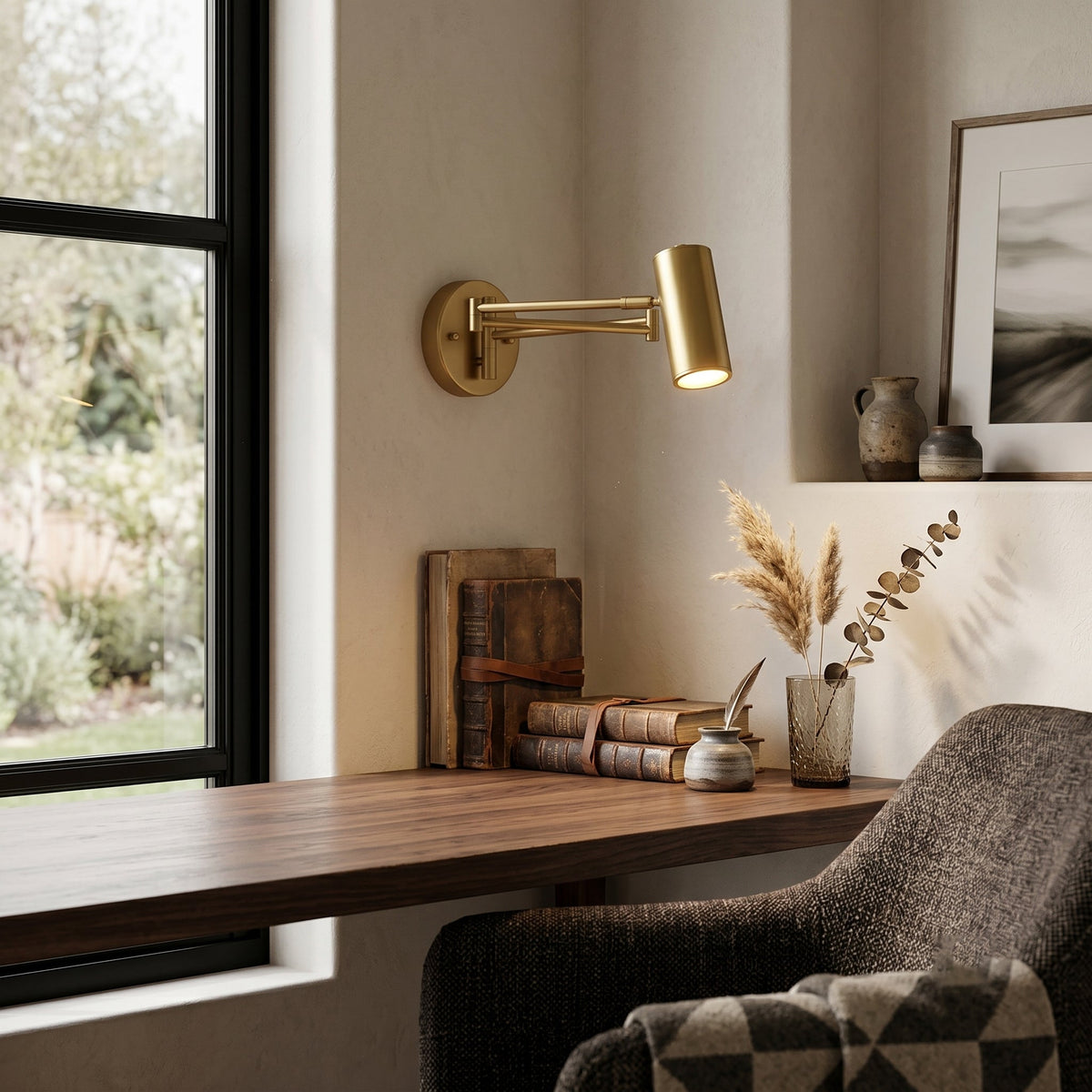 Rowan Wall Sconce in brass for Hallway by AUVIELIGHT