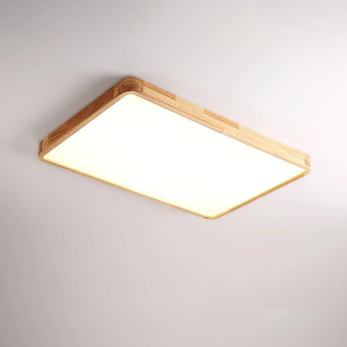 Rubberwood Round Flush Mount in wood for Low Ceilings by AUVIELIGHT
